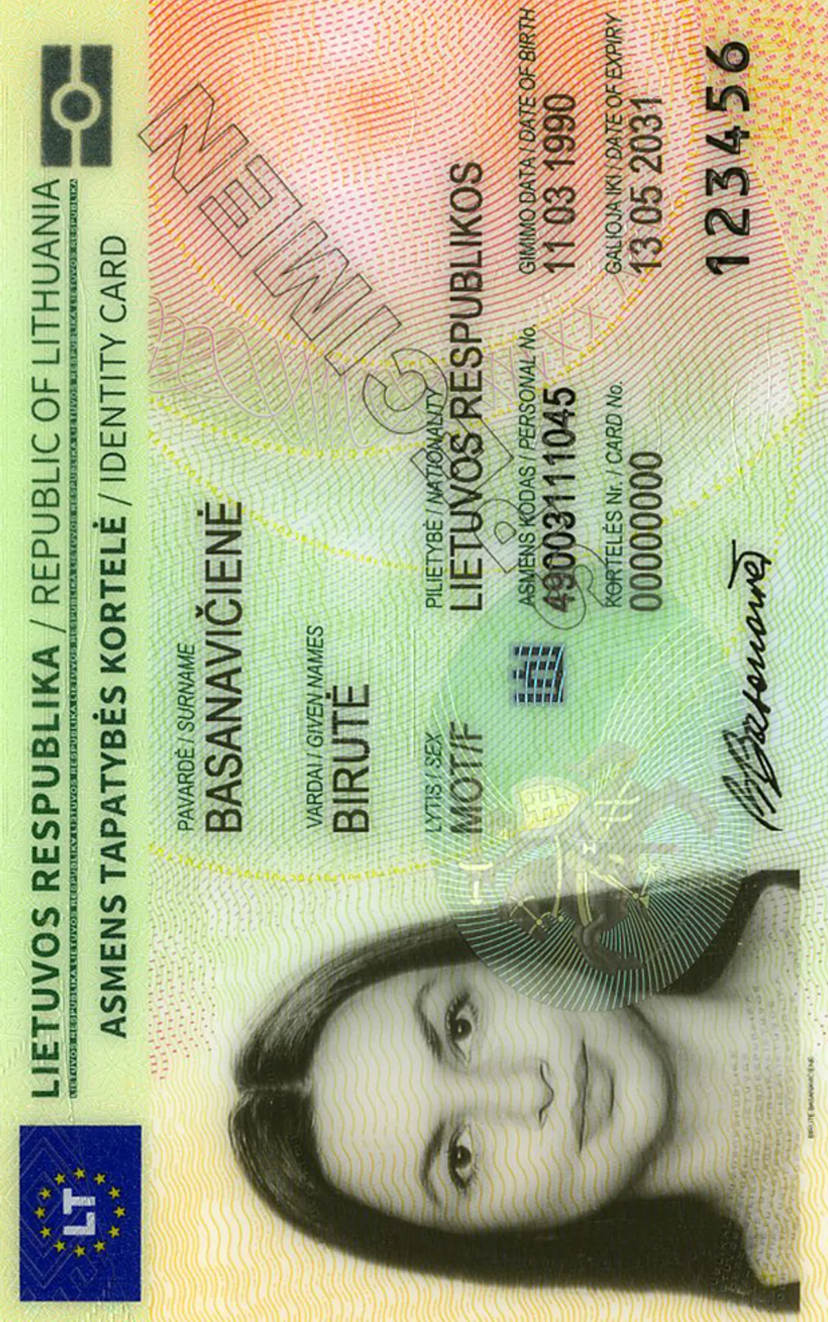 Nuotrauka asmens tapatybės kortelei