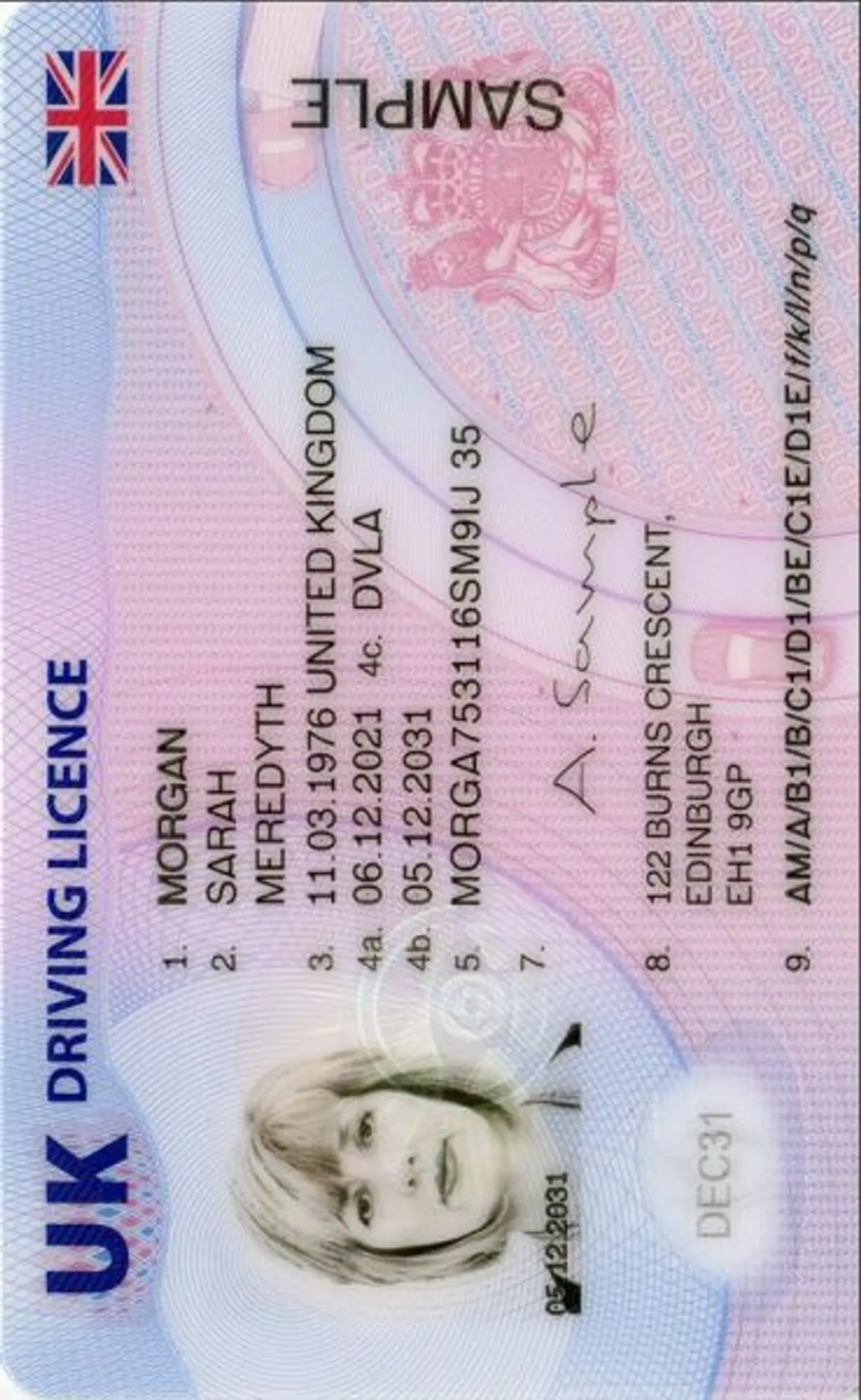 UK Driving Licence Photo