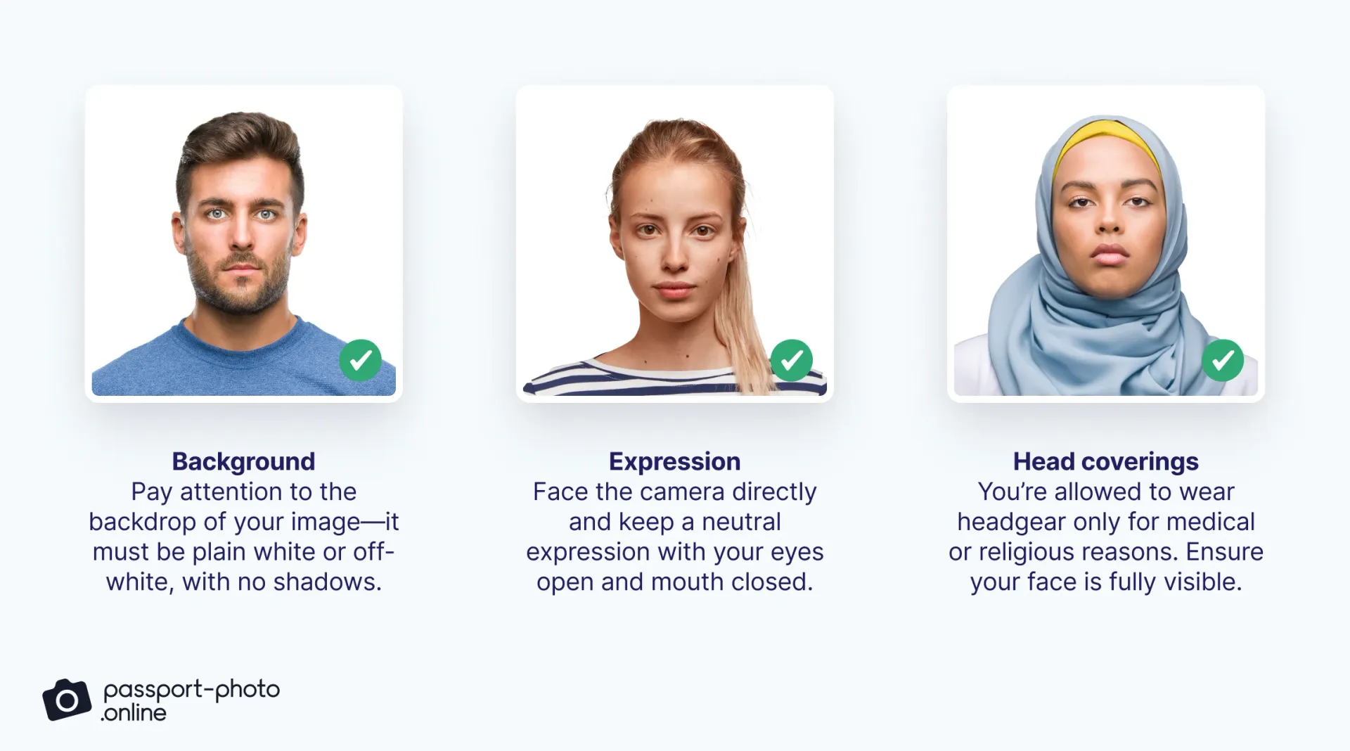 Examples of Acceptable USCIS Photos